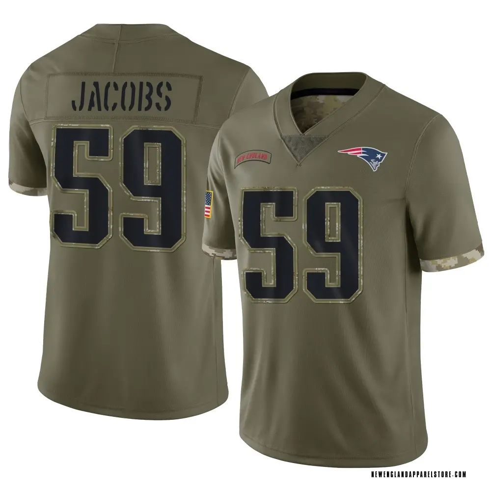 Khalil Jacobs Youth Limited Olive New England Patriots 2022 Salute To Service Jersey
