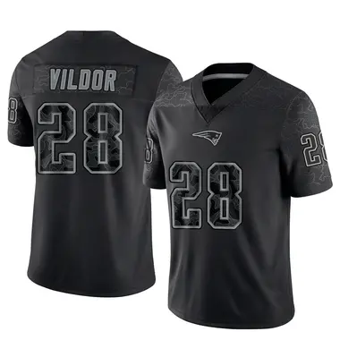 Kindle Vildor Men's Limited Black New England Patriots Reflective Jersey