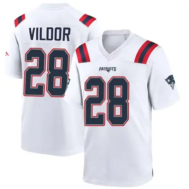 Kindle Vildor Youth Game White New England Patriots Jersey