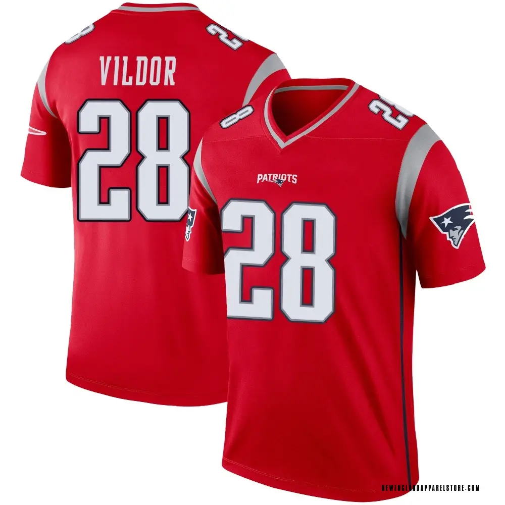 Kindle Vildor Youth Legend Red New England Patriots Inverted Jersey