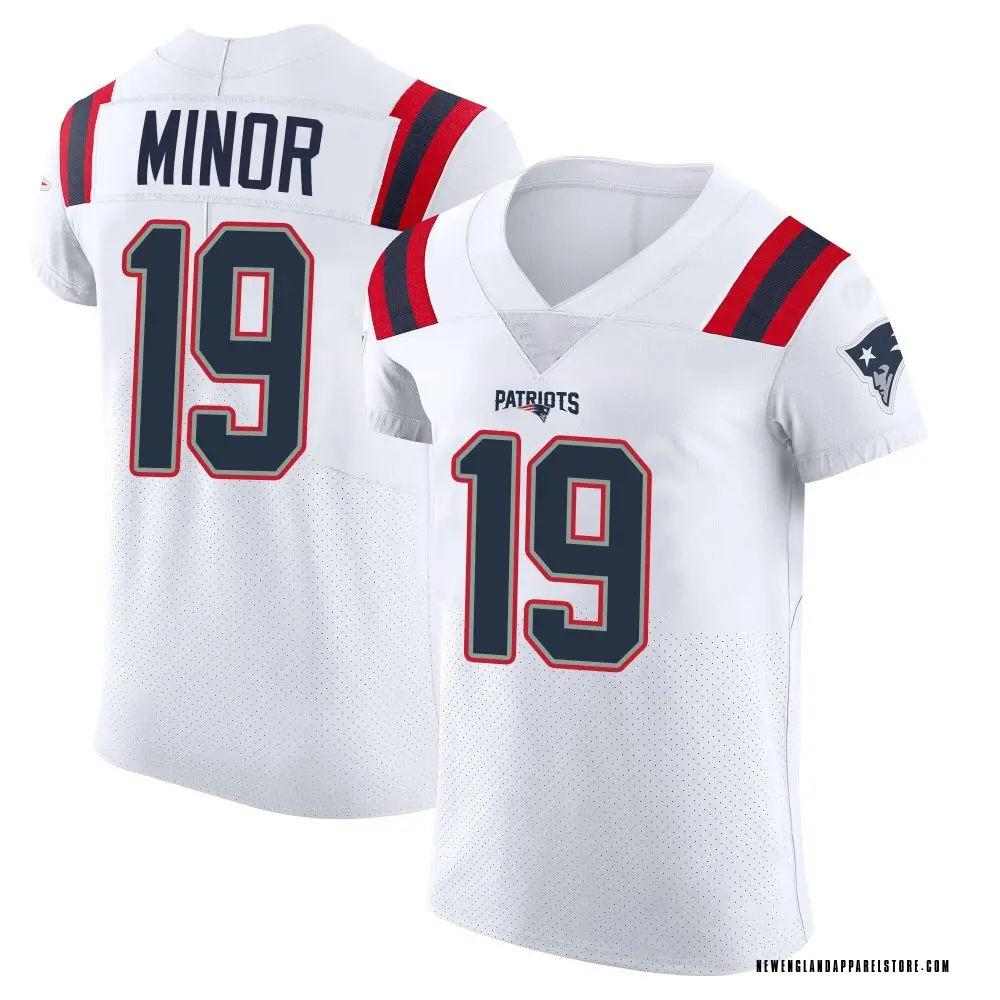 Kobee Minor Men's Elite White New England Patriots Vapor Untouchable Jersey