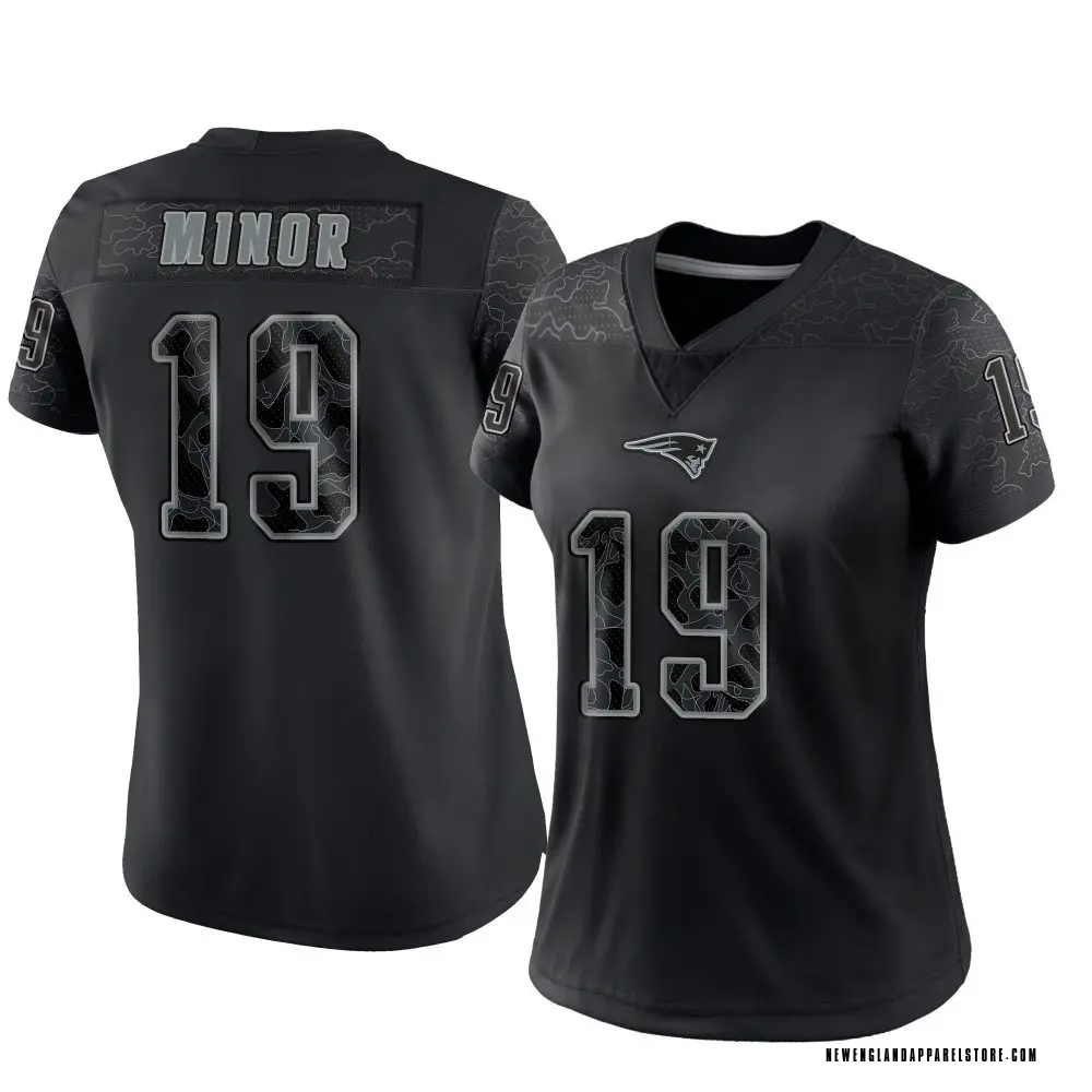 Kobee Minor Women's Limited Black New England Patriots Reflective Jersey