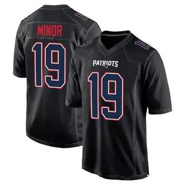 Kobee Minor Youth Game Black New England Patriots Carbon Fashion Jersey
