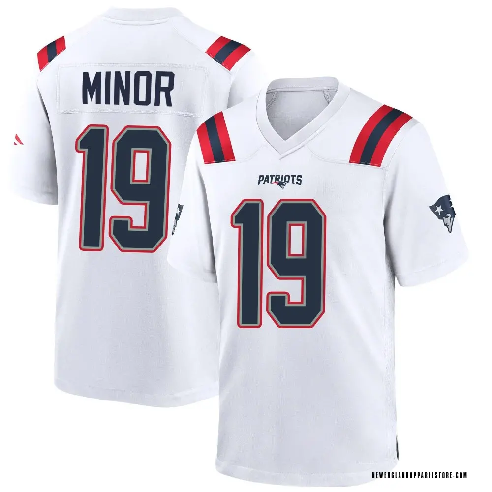 Kobee Minor Youth Game White New England Patriots Jersey