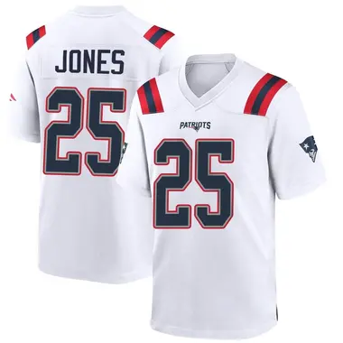 Marcus Jones Men's Game White New England Patriots Jersey