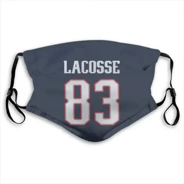 Matt LaCosse Name & Number Navy New England Patriots Face Mask