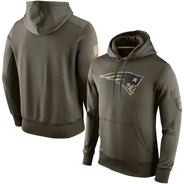 Men's Olive New England Patriots Salute to Service KO Performance Hoodie
