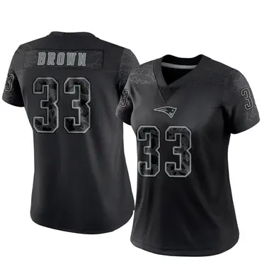 Mike Brown Women's Limited Black New England Patriots Reflective Jersey