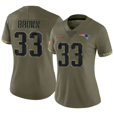 Mike Brown Women's Limited Olive New England Patriots 2022 Salute To Service Jersey