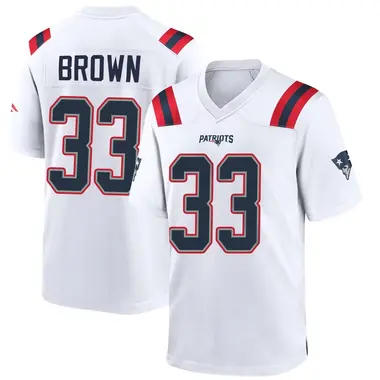 Mike Brown Youth Game White New England Patriots Jersey