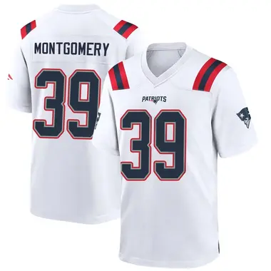 Myles Montgomery Men's Game White New England Patriots Jersey