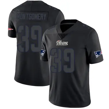 Myles Montgomery Men's Limited Black Impact New England Patriots Jersey