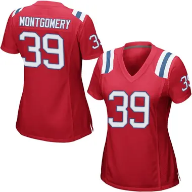 Myles Montgomery Women's Game Red New England Patriots Alternate Jersey