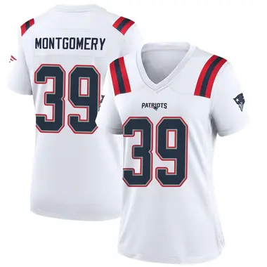 Myles Montgomery Women's Game White New England Patriots Jersey