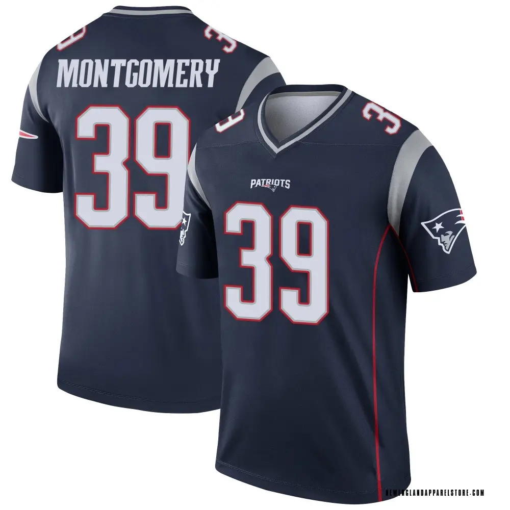 Myles Montgomery Youth Legend Navy New England Patriots Jersey