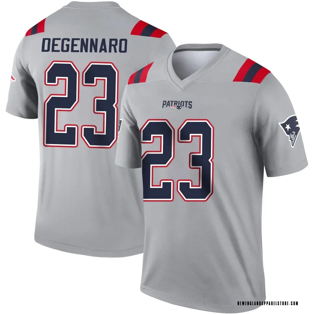 Nick DeGennaro Men's Legend Gray New England Patriots Inverted Jersey