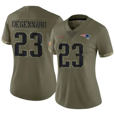 Nick DeGennaro Women's Limited Olive New England Patriots 2022 Salute To Service Jersey