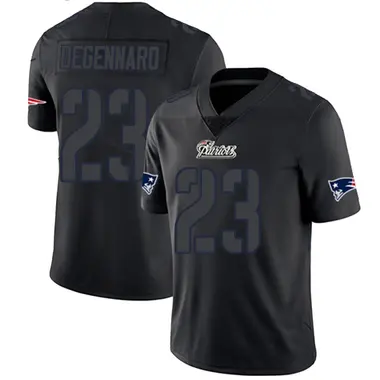 Nick DeGennaro Youth Limited Black Impact New England Patriots Jersey