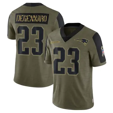Nick DeGennaro Youth Limited Olive New England Patriots 2021 Salute To Service Jersey