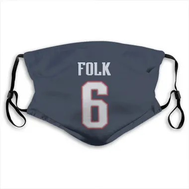 Nick Folk Name & Number Navy New England Patriots Face Mask