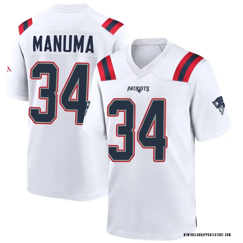 Peter Manuma Men's Game White New England Patriots Jersey