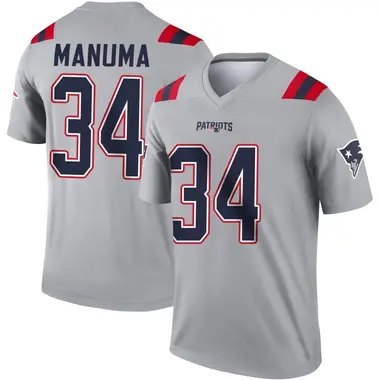 Peter Manuma Men's Legend Gray New England Patriots Inverted Jersey