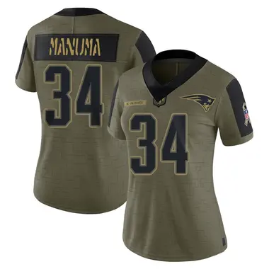Peter Manuma Women's Limited Olive New England Patriots 2021 Salute To Service Jersey