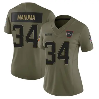 Peter Manuma Women's Limited Olive New England Patriots 2025 Salute to Service Jersey