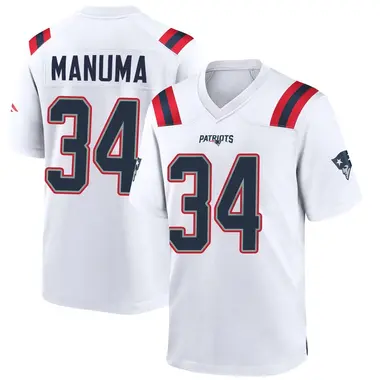 Peter Manuma Youth Game White New England Patriots Jersey