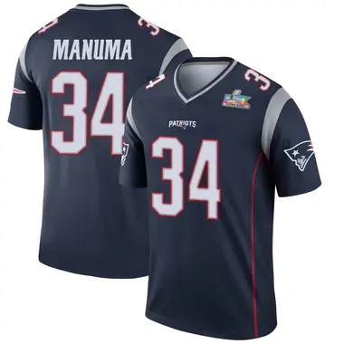 Peter Manuma Youth Legend Navy New England Patriots Super Bowl LX Patch Jersey