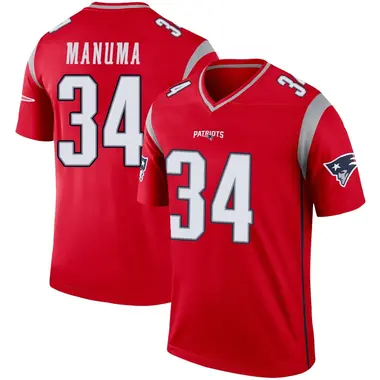 Peter Manuma Youth Legend Red New England Patriots Inverted Jersey