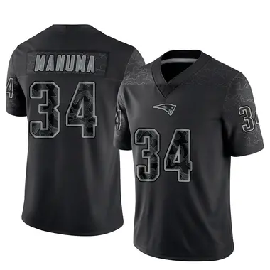 Peter Manuma Youth Limited Black New England Patriots Reflective Jersey