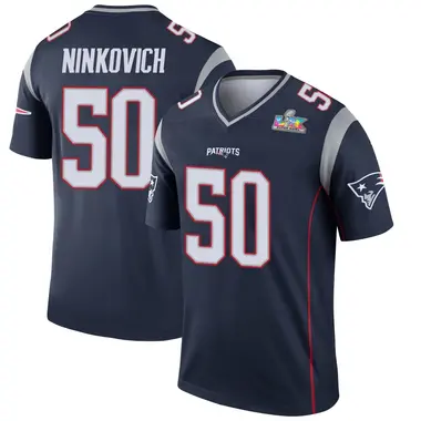 Rob Ninkovich Men's Legend Navy New England Patriots Super Bowl LX Patch Jersey
