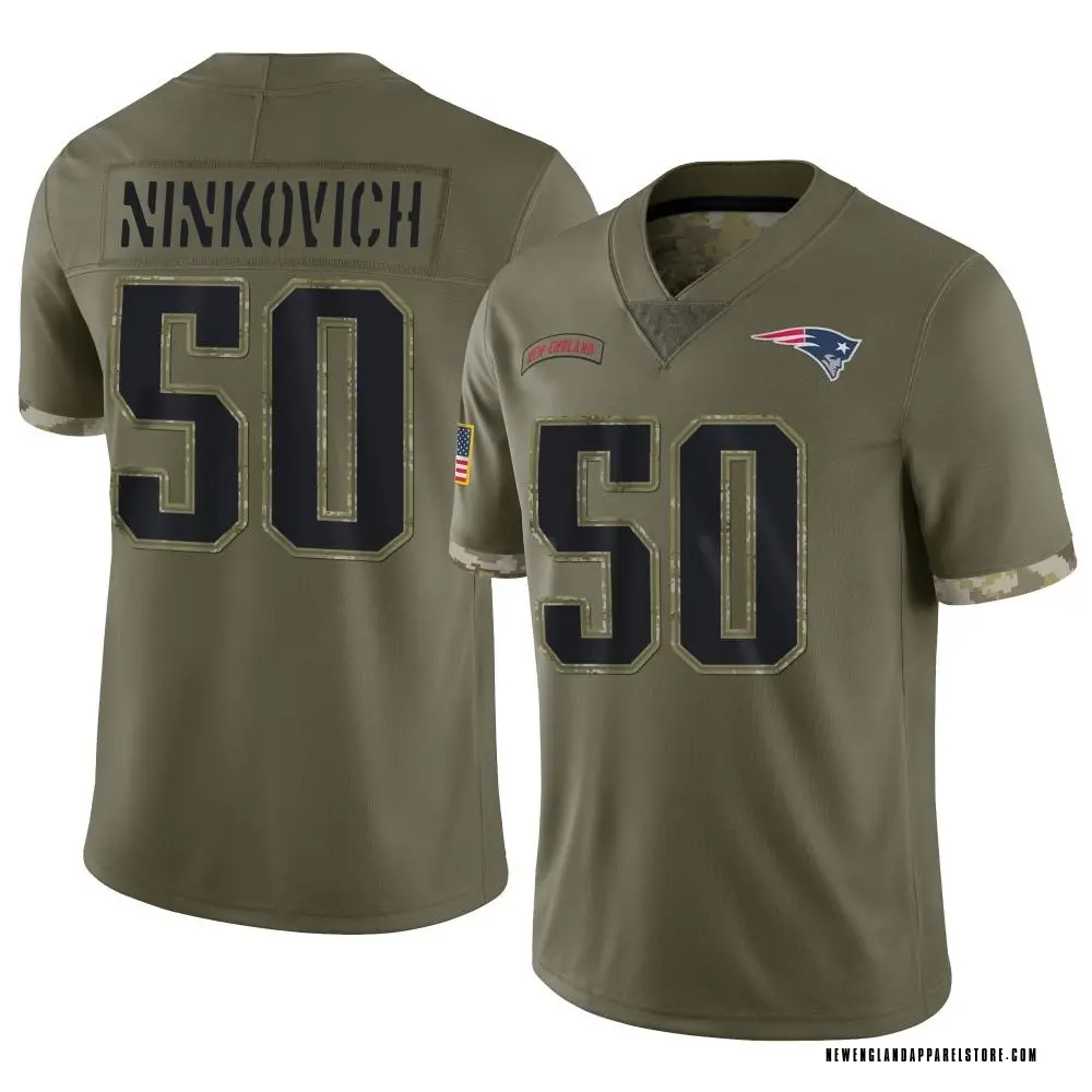 Rob Ninkovich Men's Limited Olive New England Patriots 2022 Salute To Service Jersey