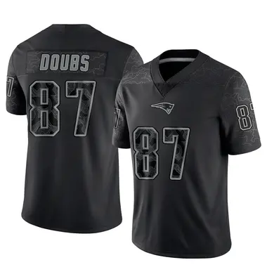 Romeo Doubs Men's Limited Black New England Patriots Reflective Jersey