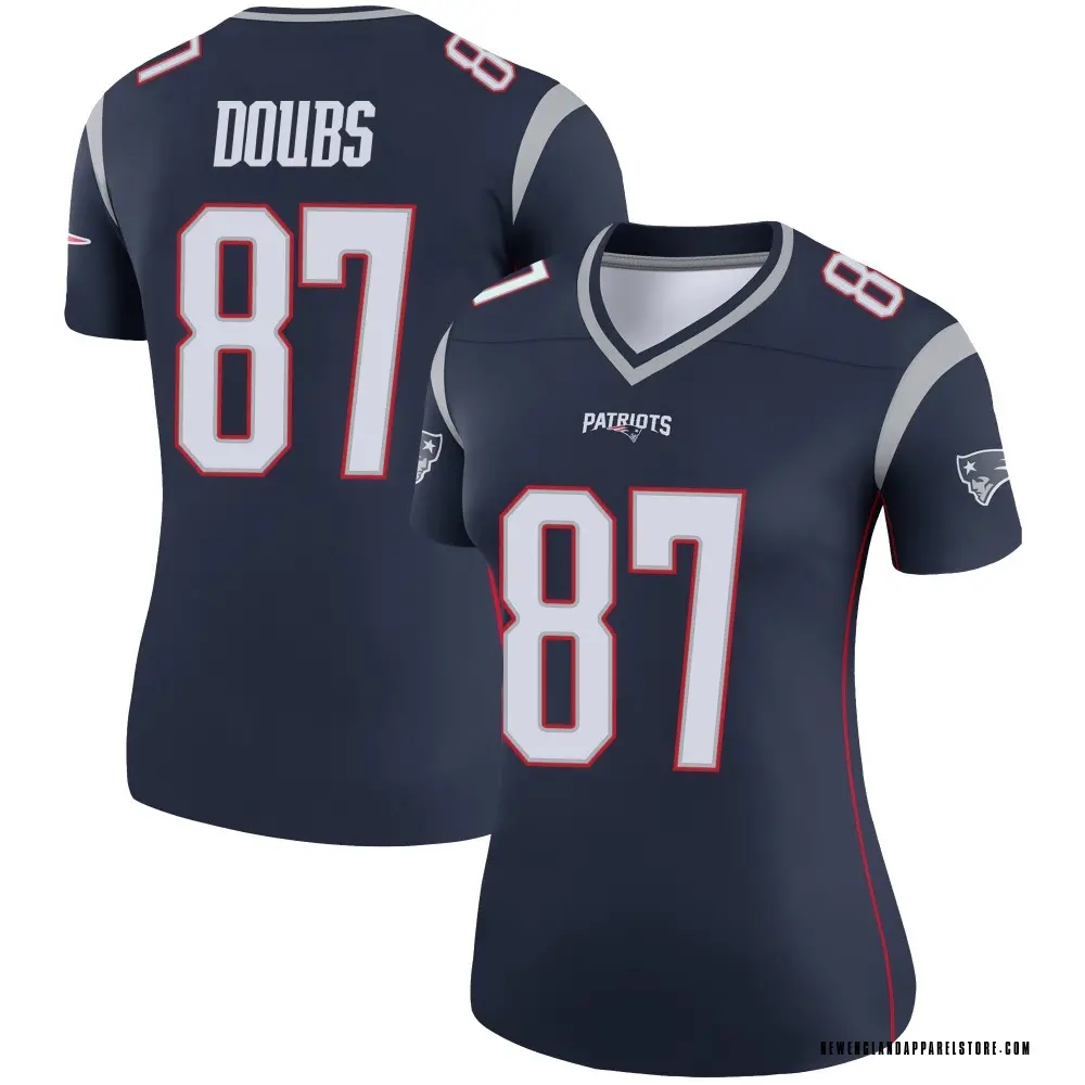 Romeo Doubs Women's Legend Navy New England Patriots Jersey