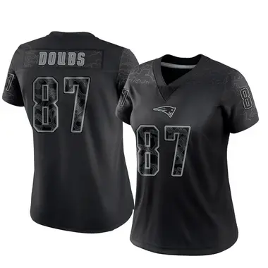 Romeo Doubs Women's Limited Black New England Patriots Reflective Jersey