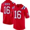 Tommy DeVito Men's Game Red New England Patriots Alternate Super Bowl LX Patch Jersey