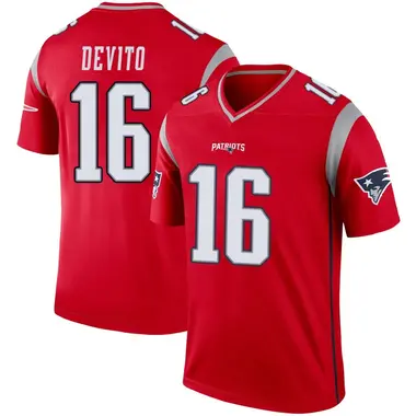 Tommy DeVito Men's Legend Red New England Patriots Inverted Jersey