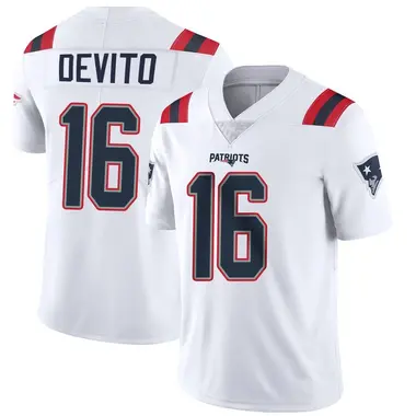 Tommy DeVito Men's Limited White New England Patriots Vapor Untouchable Jersey