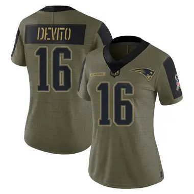 Tommy DeVito Women's Limited Olive New England Patriots 2021 Salute To Service Jersey