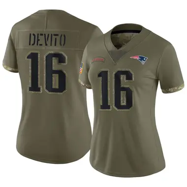 Tommy DeVito Women's Limited Olive New England Patriots 2022 Salute To Service Jersey