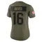 Tommy DeVito Women's Limited Olive New England Patriots 2025 Salute to Service Jersey