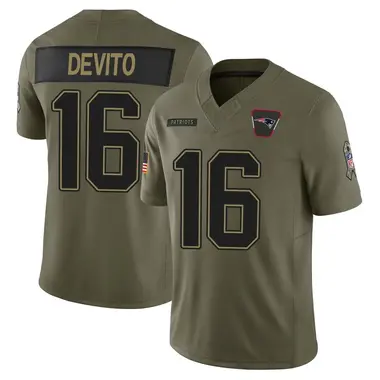 Tommy DeVito Youth Limited Olive New England Patriots 2025 Salute to Service Jersey
