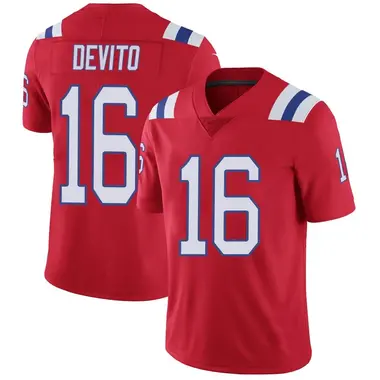 Tommy DeVito Youth Limited Red New England Patriots Vapor Untouchable Alternate Jersey