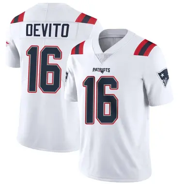 Tommy DeVito Youth Limited White New England Patriots Vapor Untouchable Jersey