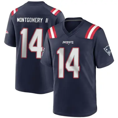 Ty Montgomery II Men's Game Navy Blue New England Patriots Team Color Jersey