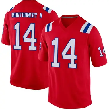 Ty Montgomery II Men's Game Red New England Patriots Alternate Jersey