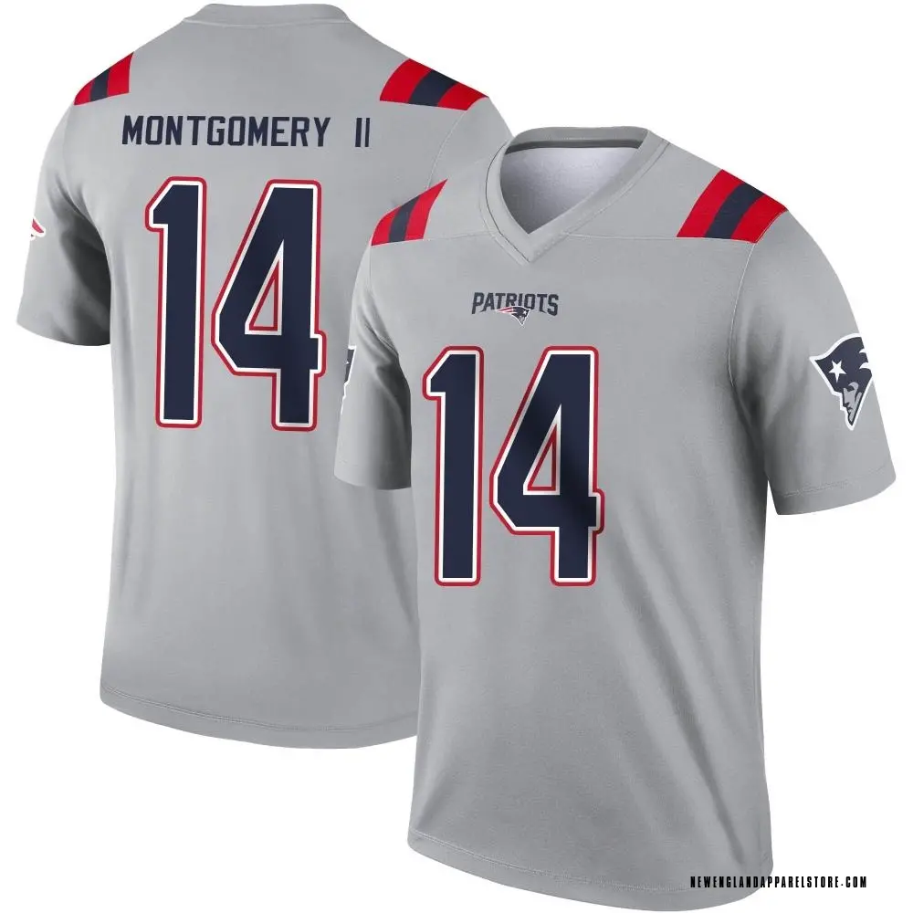 Ty Montgomery II Men's Legend Gray New England Patriots Inverted Jersey