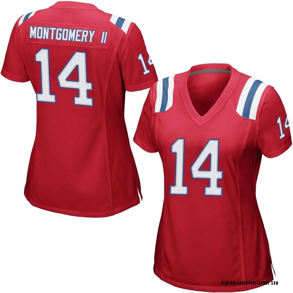 Ty Montgomery II Women's Game Red New England Patriots Alternate Jersey